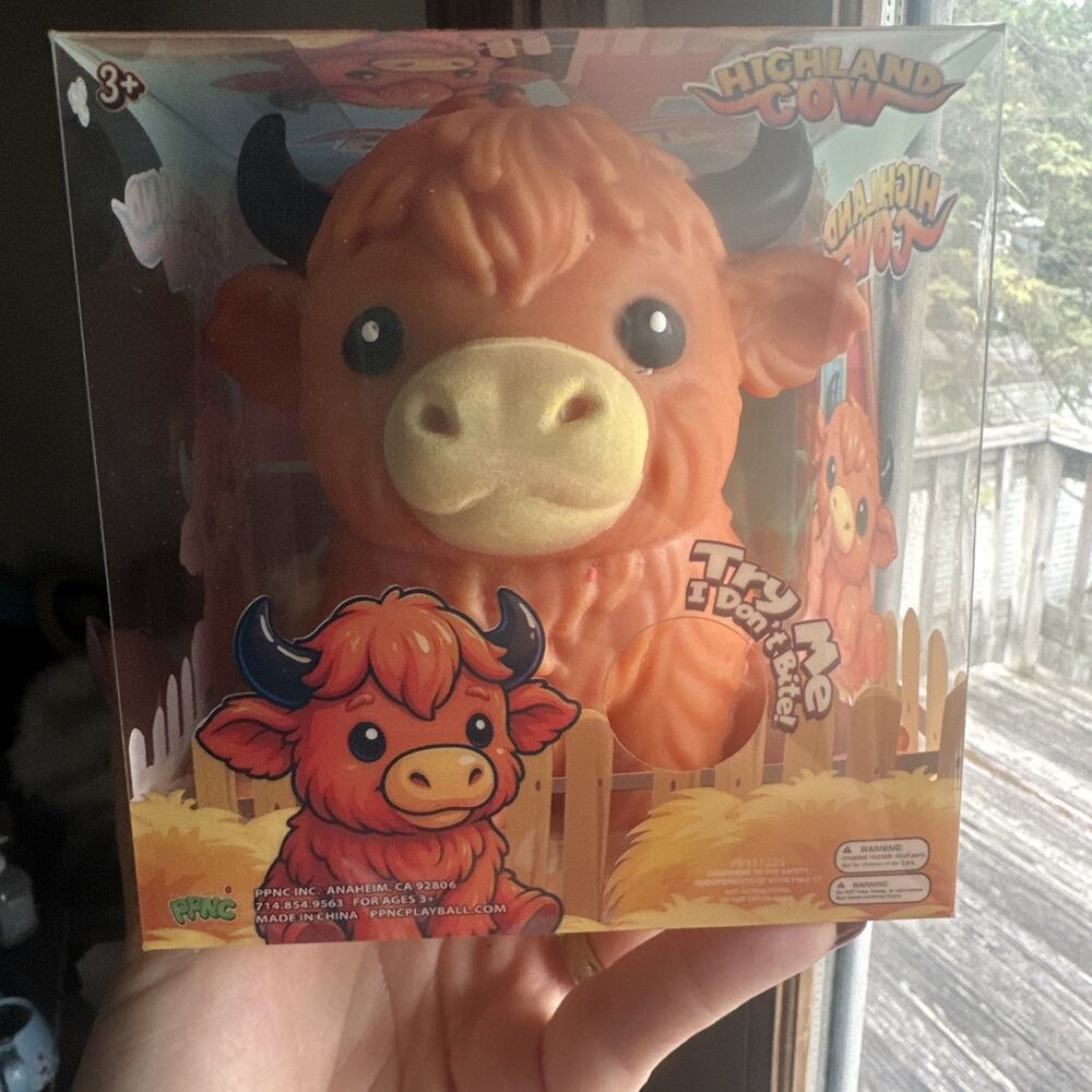 Highland Cow Squishy Toy Animal Stress Relief Sensory Viral Squishy Toy PPNC NEW